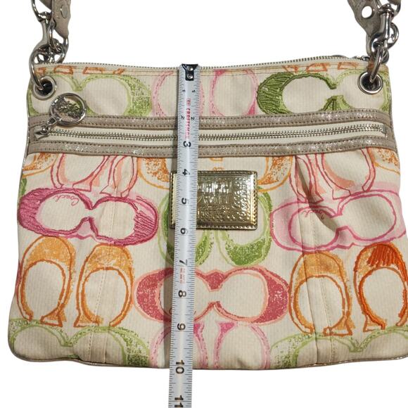 Vintage Coach Poppy Dream C Crossbody Purse Bag Signature Pink Green Y2K - Picture 7 of 7